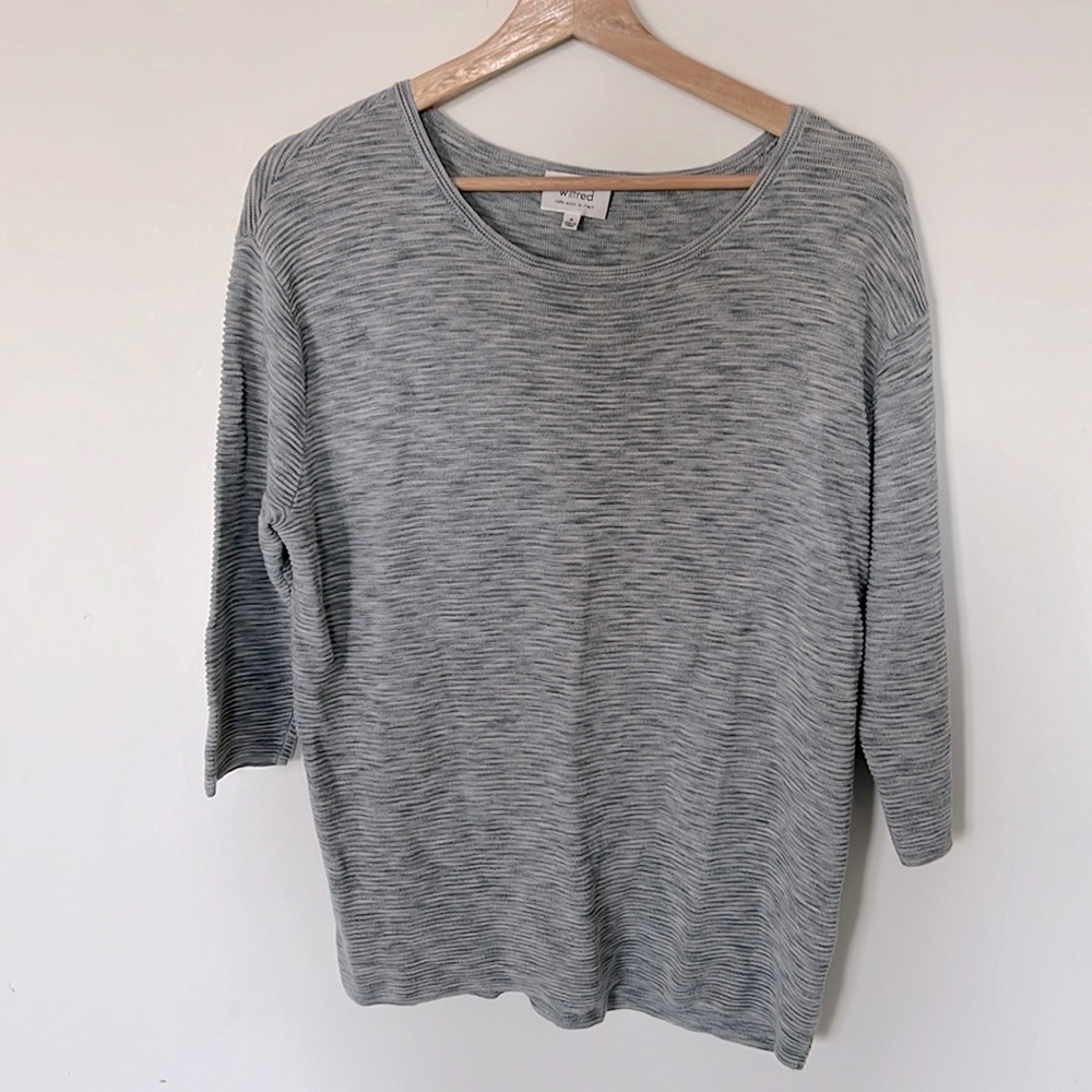 Wilfred Grey Ribbed Sweater